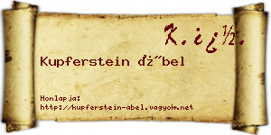Kupferstein Ábel névjegykártya